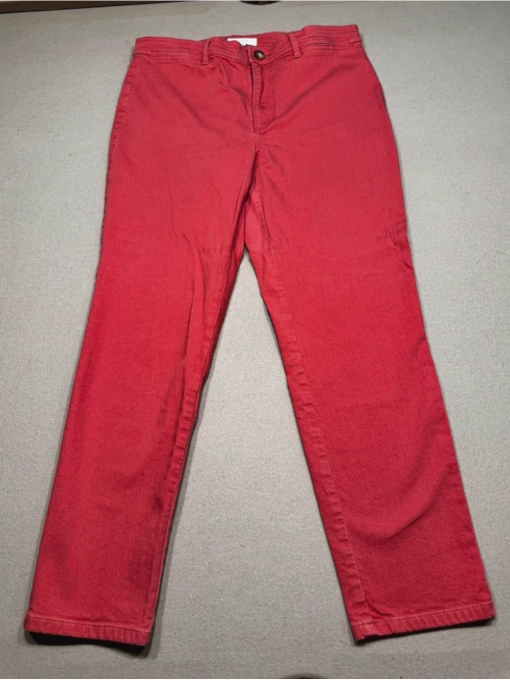 LOFT Coral Red Straight Leg Pants